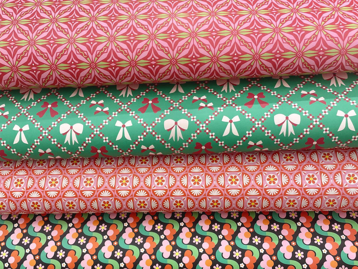 Kaleidoscope Christmas Retro Ornamental Wrapping Paper