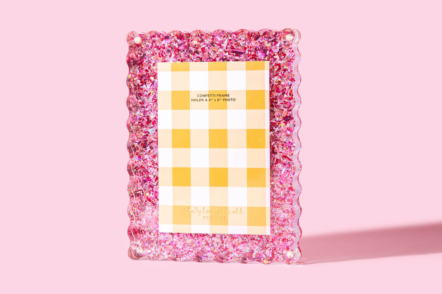 Acrylic Picture Frame - Medium - Pink Confetti