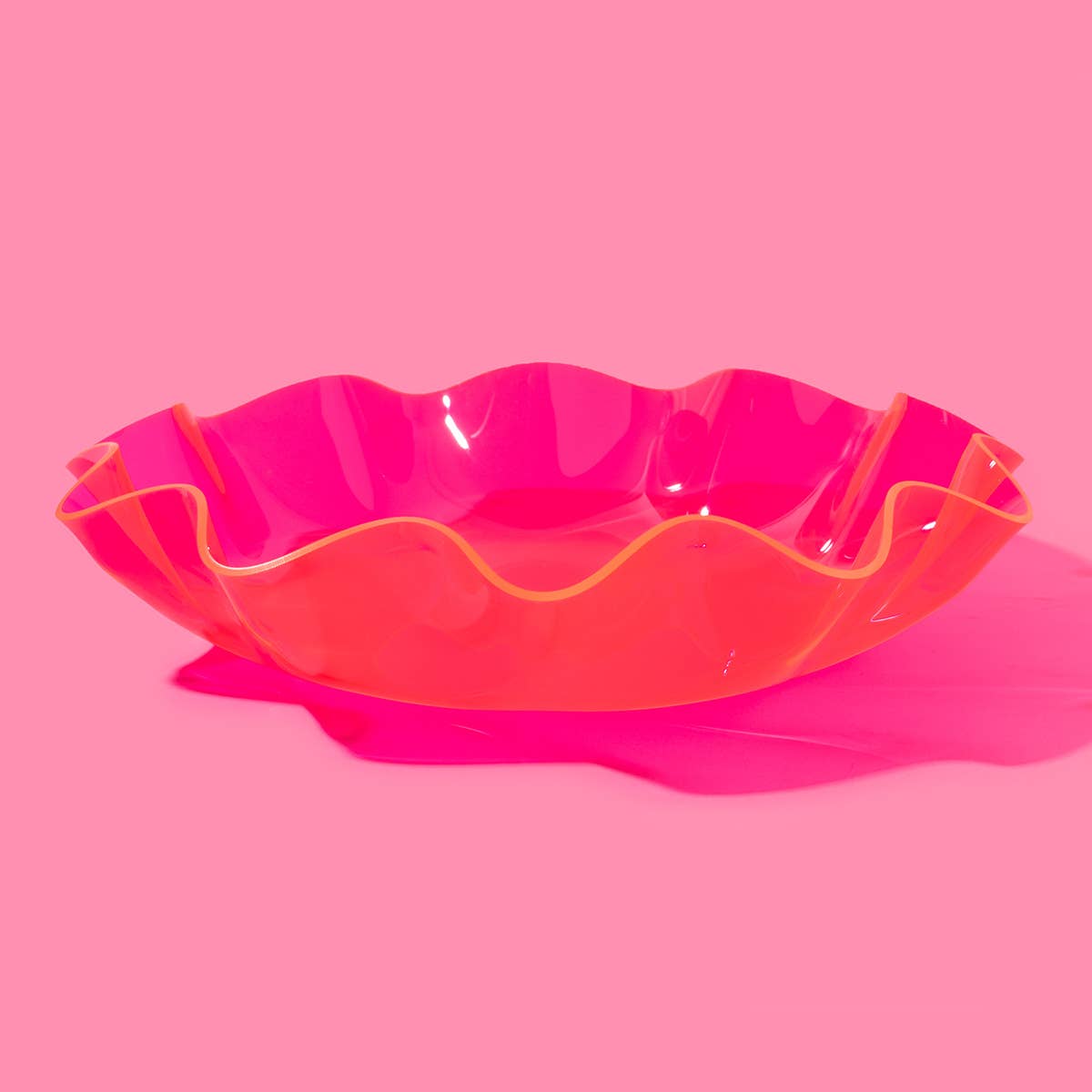 Wavy Acrylic Nesting Bowl - Large - Hot Pink