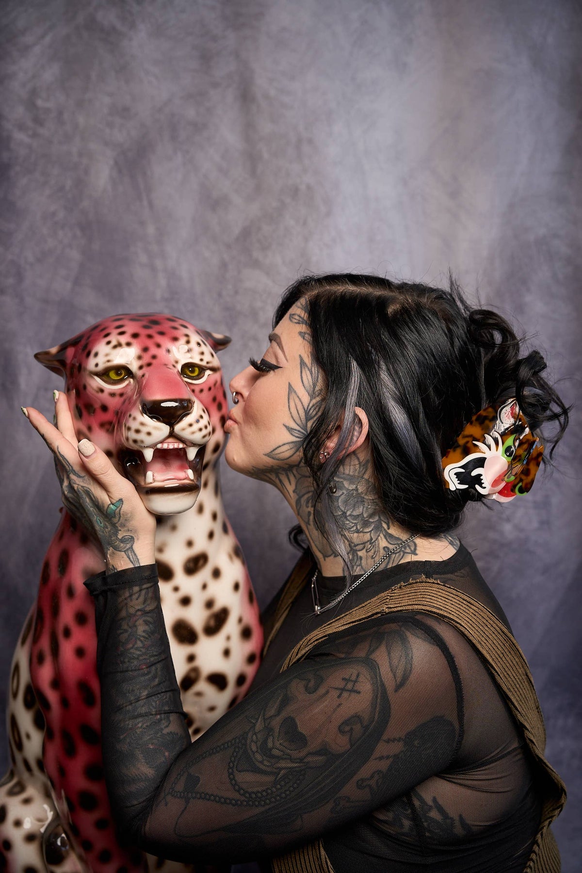 Leopard Head Hair Claw