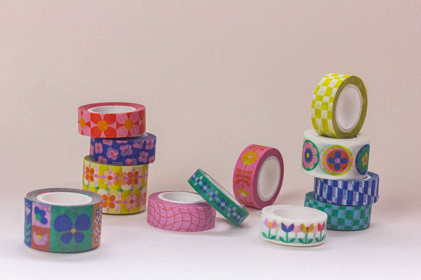 Lean Ennui 15mm • Leaning Checkerboard Washi Tape