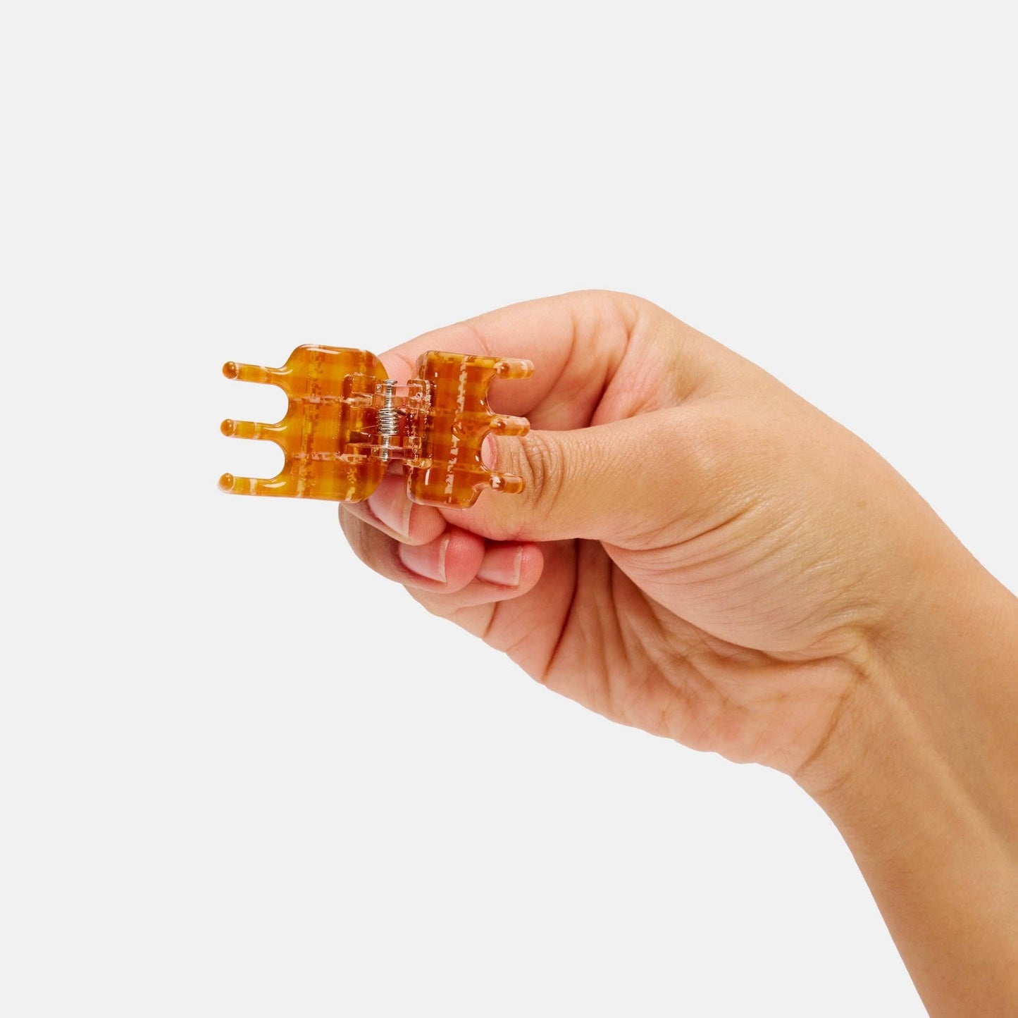 Mini Claw in Caramel Plaid