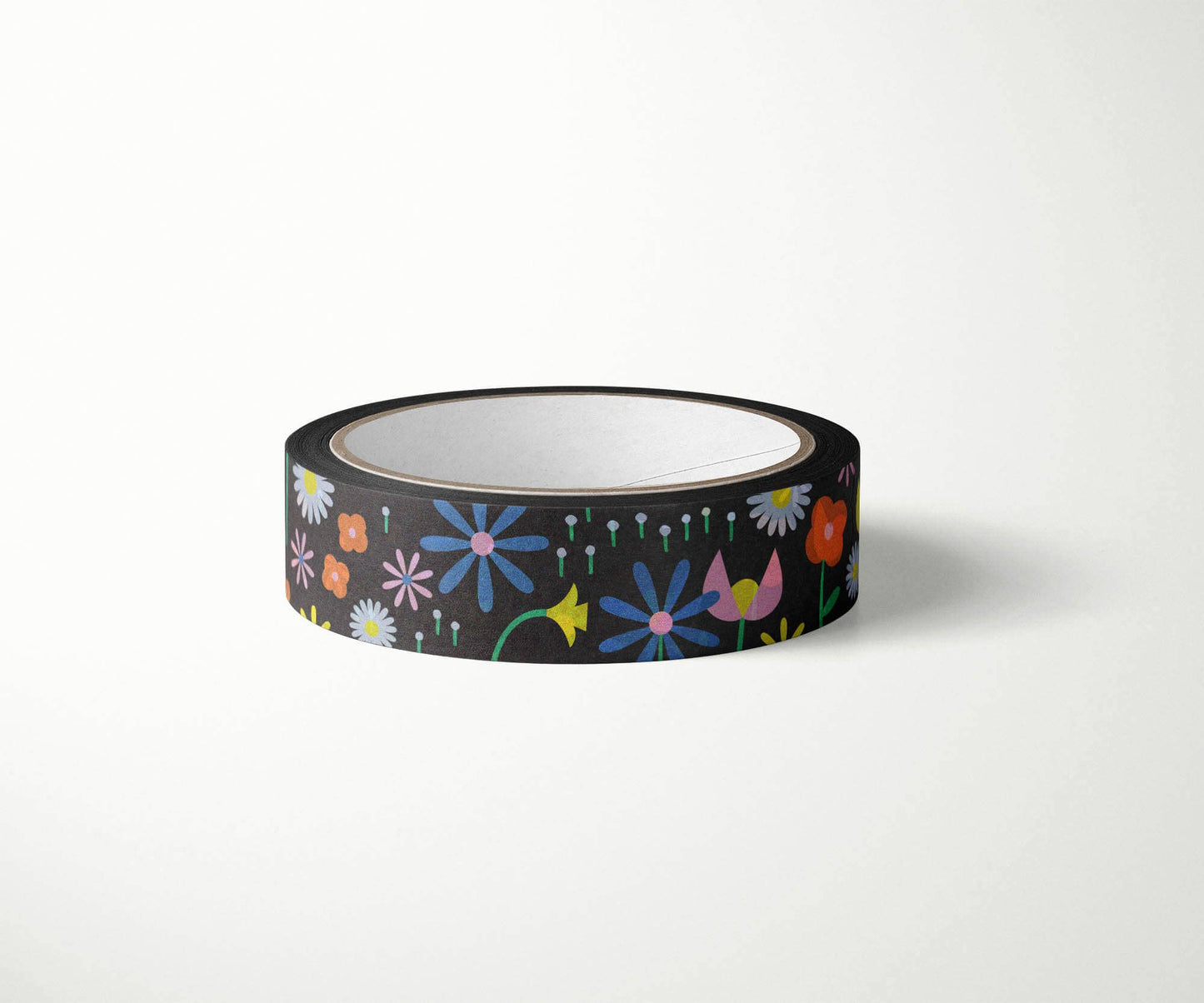 Chanson de Fleurs Black Floral Washi Tape – 15mm