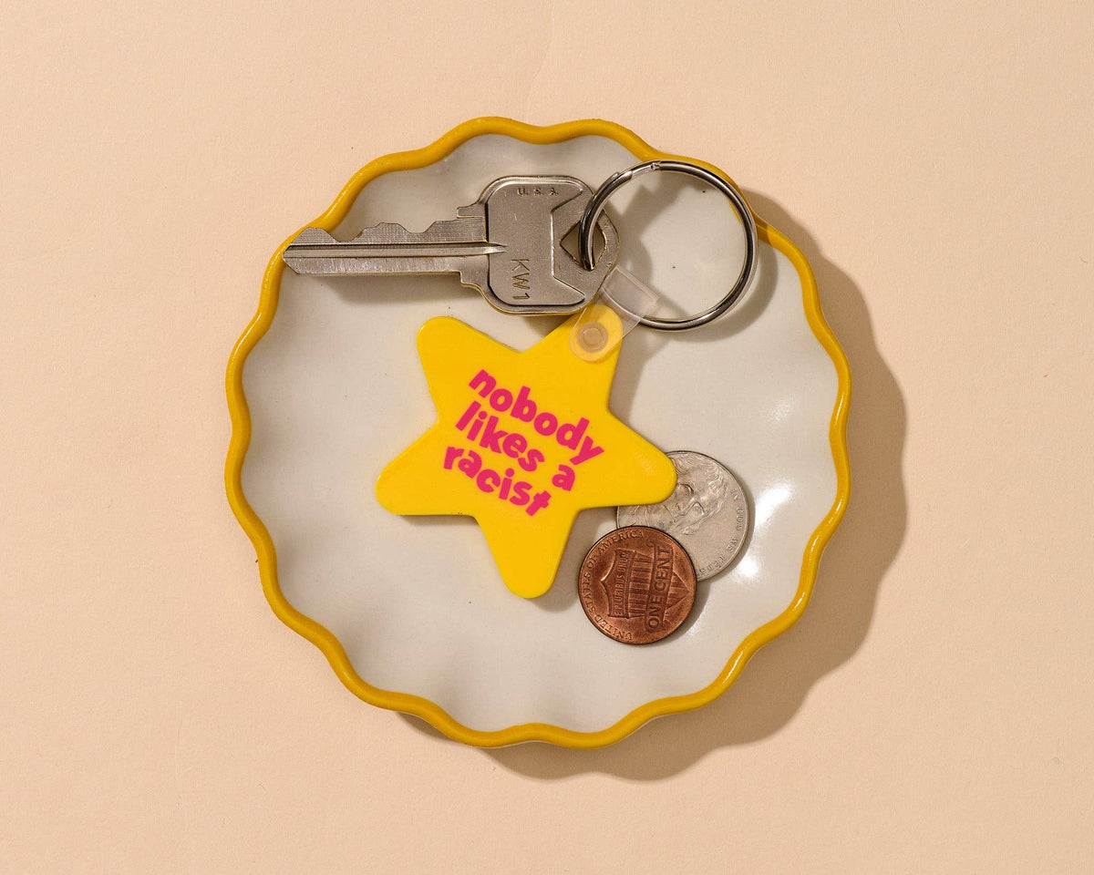 PVC Soft Keychain by Your Gal Kiwi—Nobody Likes A Racist