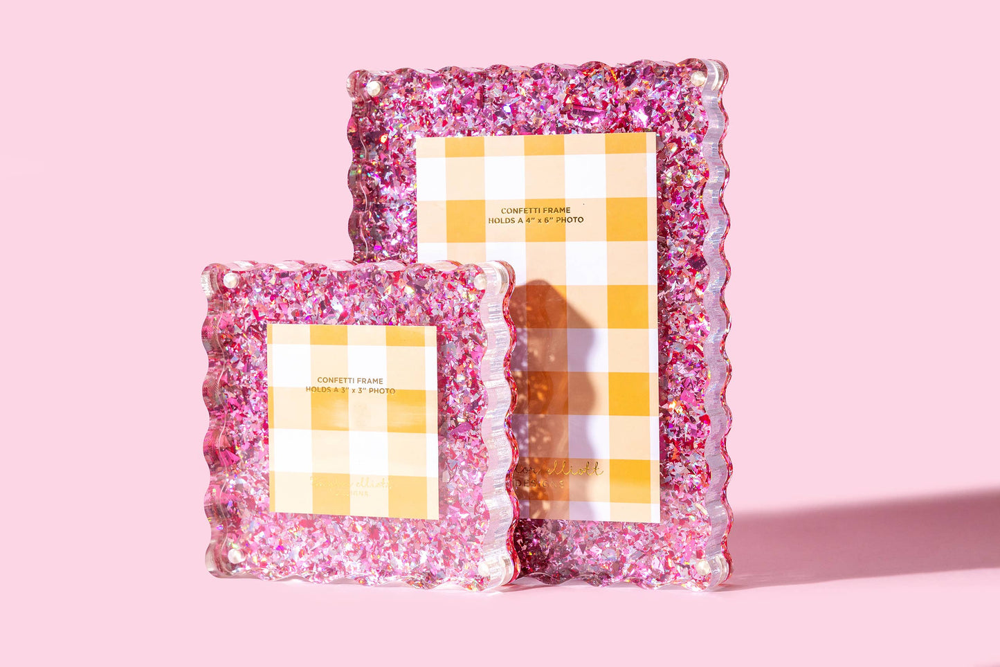 Acrylic Picture Frame - Medium - Pink Confetti