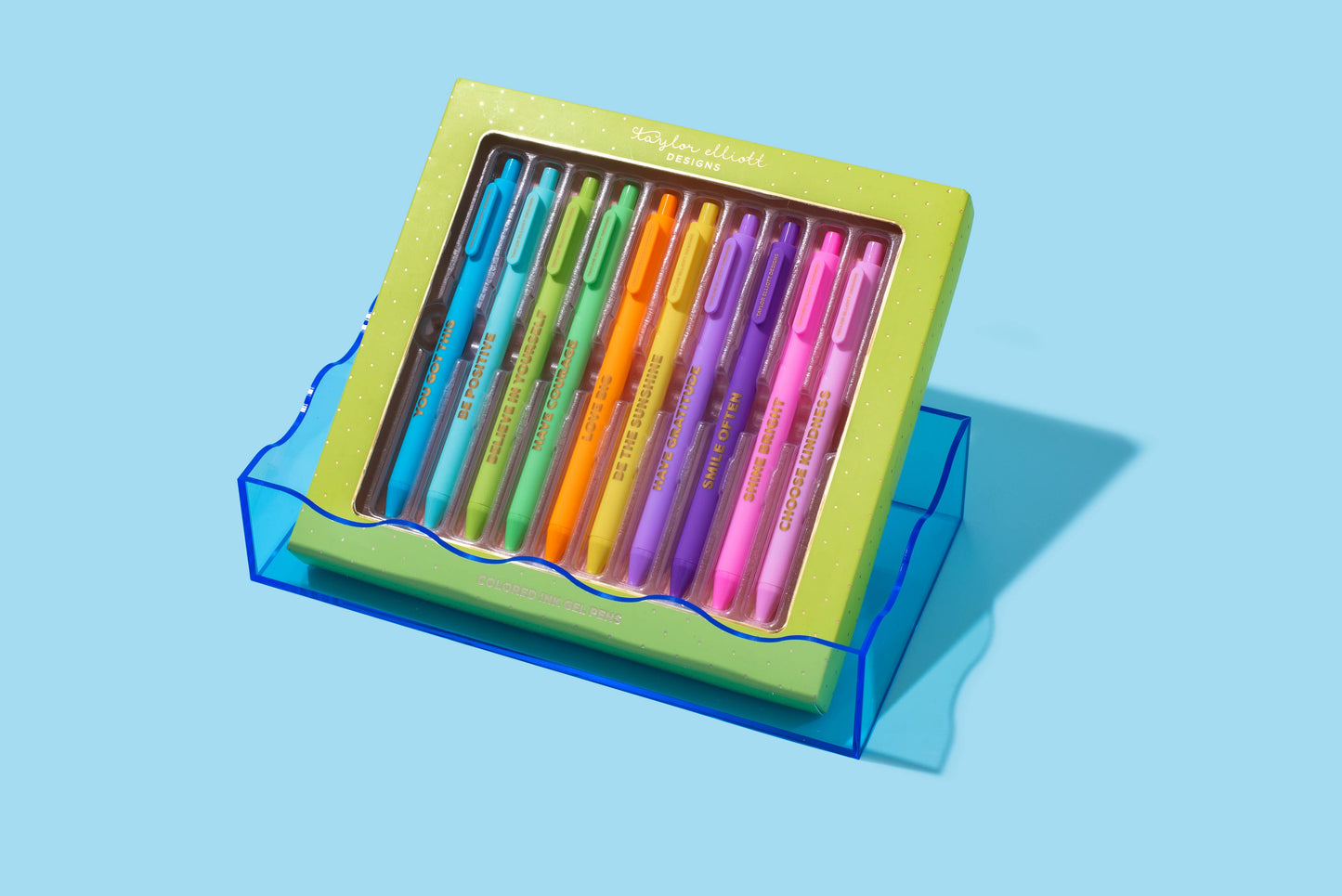 Wavy Acrylic Tray - Rectangle - Small - Blue