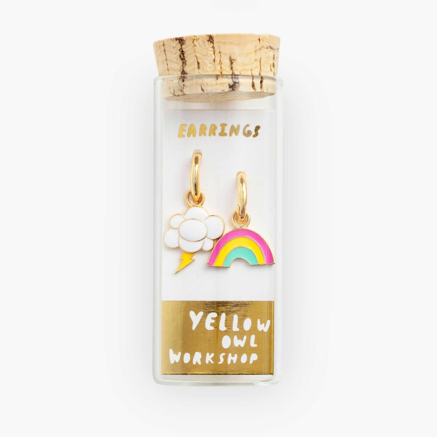 Hoop Earrings - Rainbow & Cloud