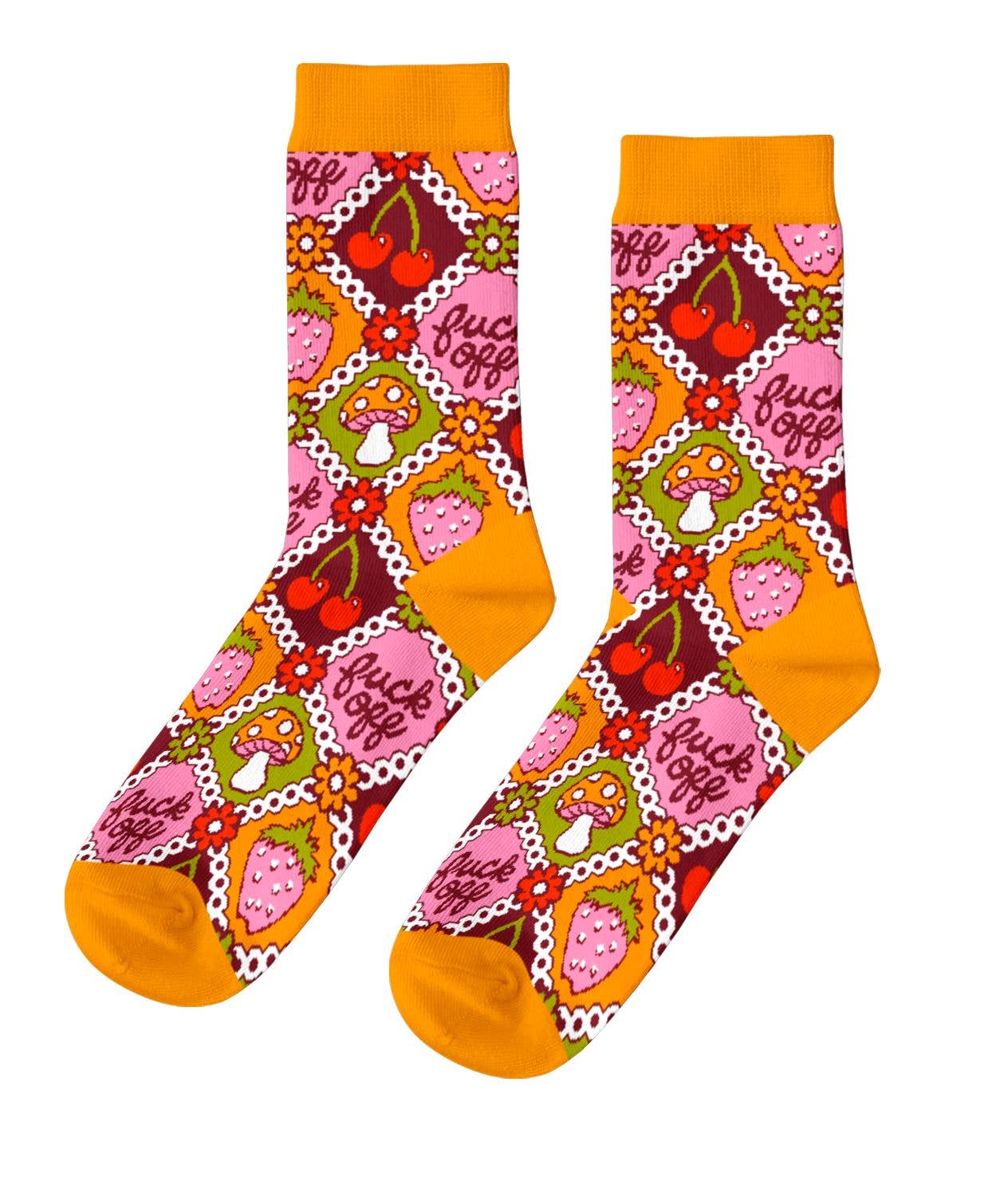 F* Off Retro - Women's Crew Retro Socks