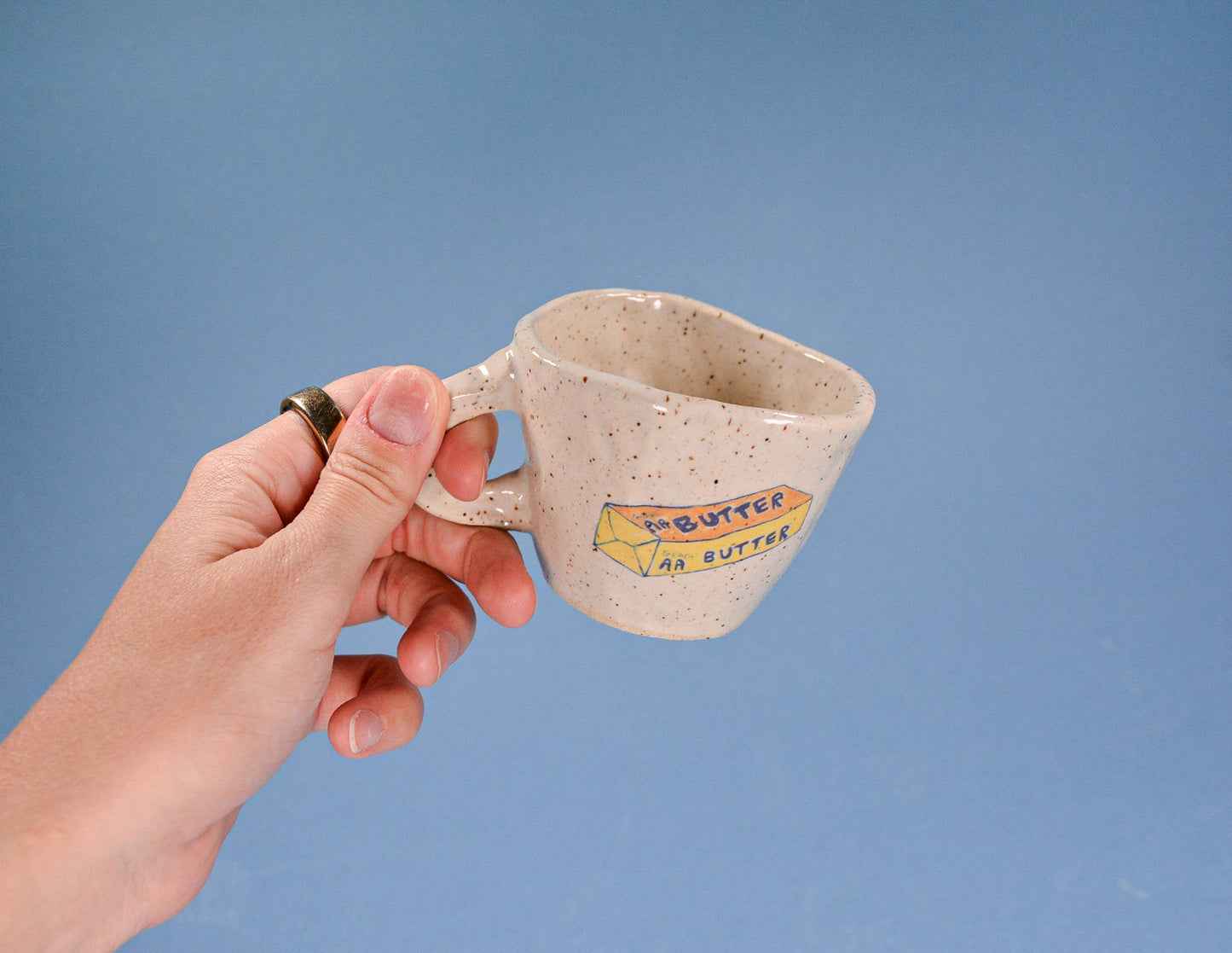 Butter - Handmade Speckled Ceramic Espresso Cup - 2-4 oz.