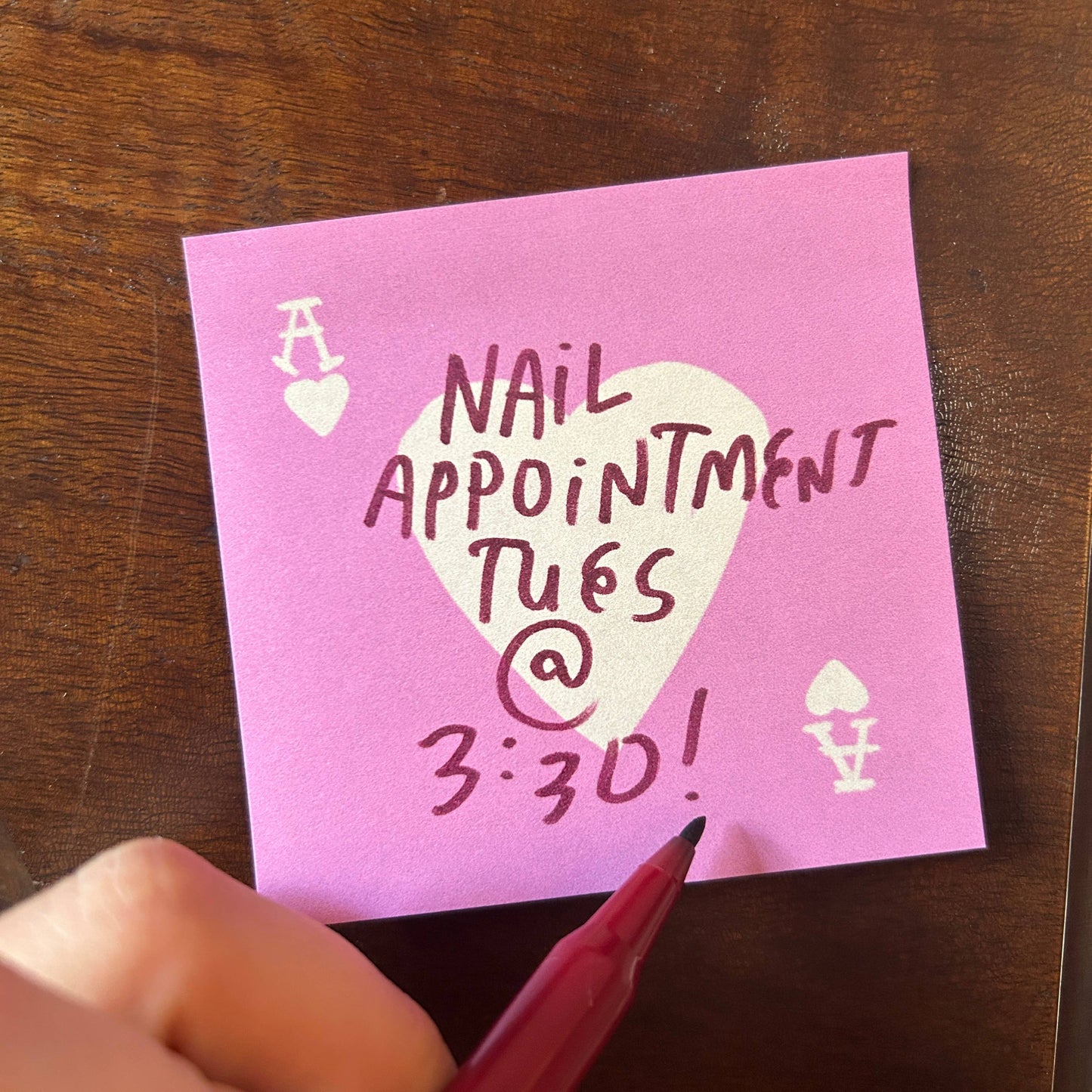 Ace of Hearts Sticky Note Pad