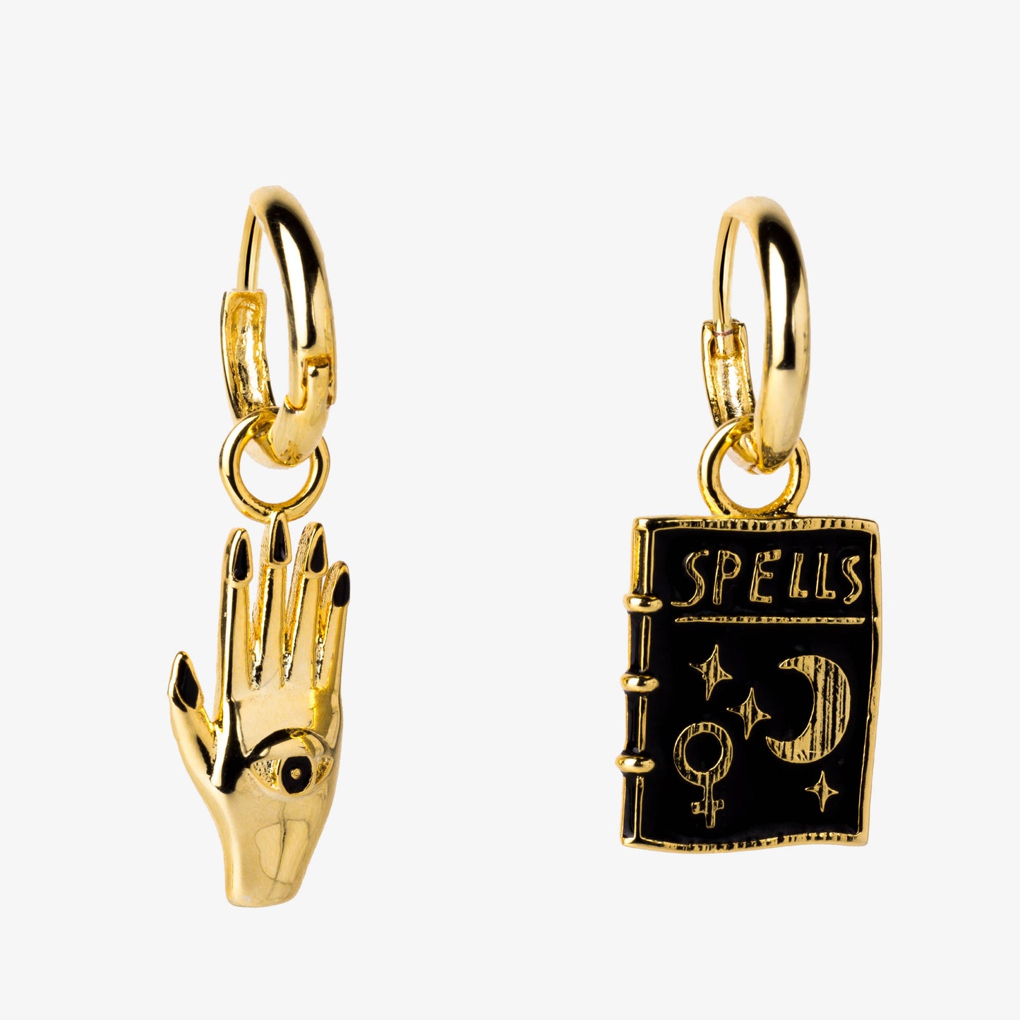 Mystic Spells Hoop Earrings - 22k Gold Gilt, Hypo-Allergenic