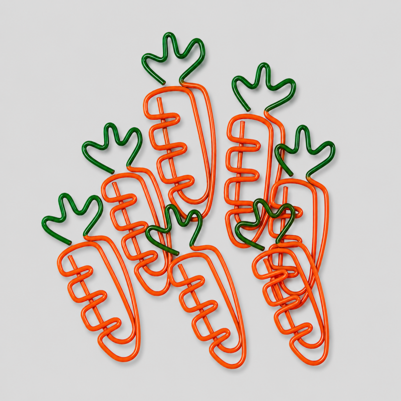20PCS Creative Vegetable Series Carrot Shape Paper Clips