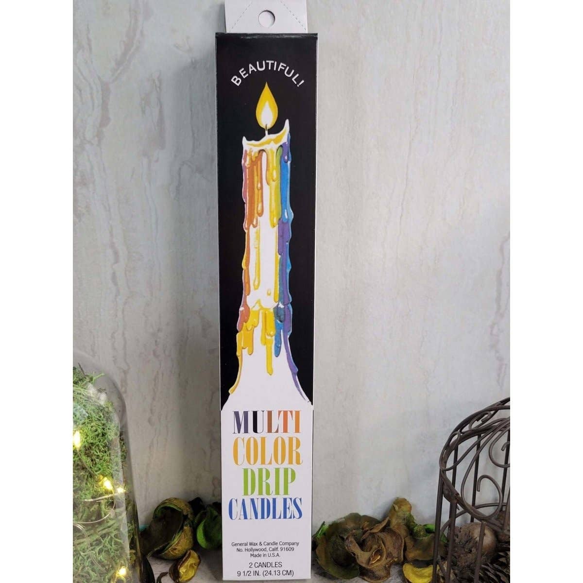 Multi-Color Drip Taper Candles/ Color Taper Candles/ Pack of