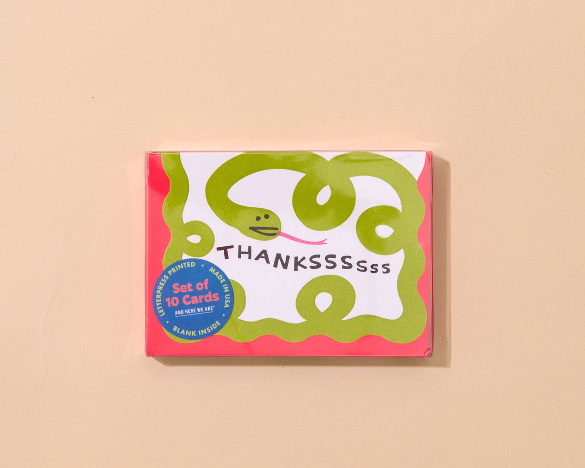 Box Set—Letterpress Scalloped Thank You Notecards—Snake