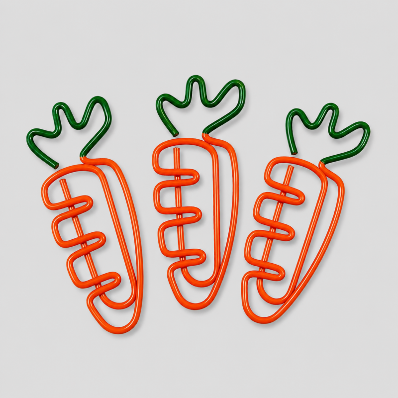 20PCS Creative Vegetable Series Carrot Shape Paper Clips