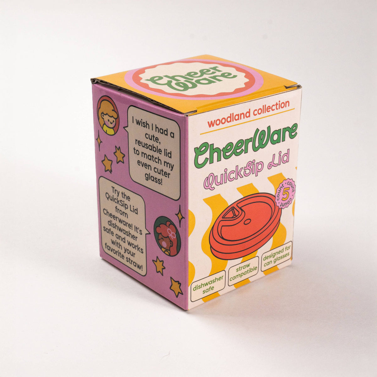 QuickSip Lid | Cute Reusable Lid for Can Glasses