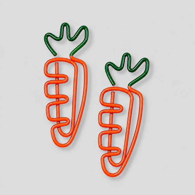 20PCS Creative Vegetable Series Carrot Shape Paper Clips