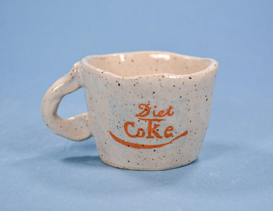 Diet Coke- Handmade Speckled Ceramic Espresso Cup -  2-4 oz.