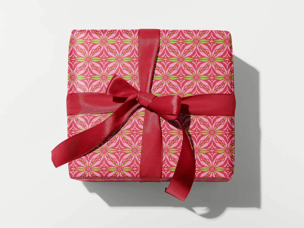 Kaleidoscope Christmas Retro Ornamental Wrapping Paper