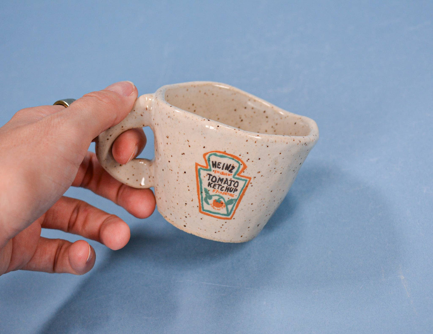 Ketchup - Handmade Speckled Ceramic Espresso Cup -  2-4 oz.