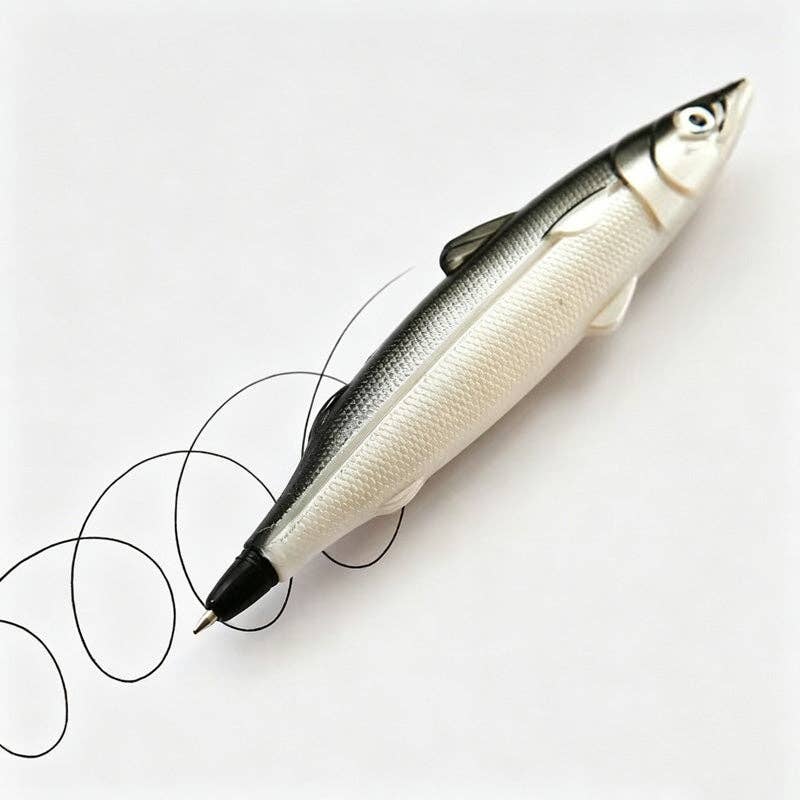 Fish Shaped Pull Cap Ballpoint Pen