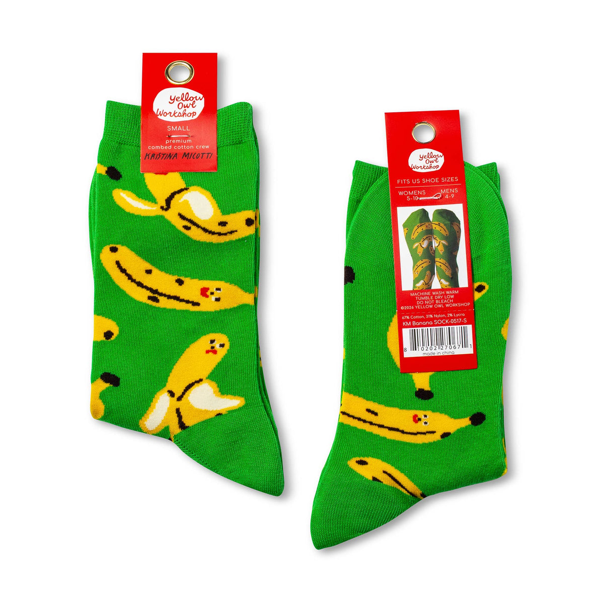 Kristina Micotti Banana Crew Socks | Small