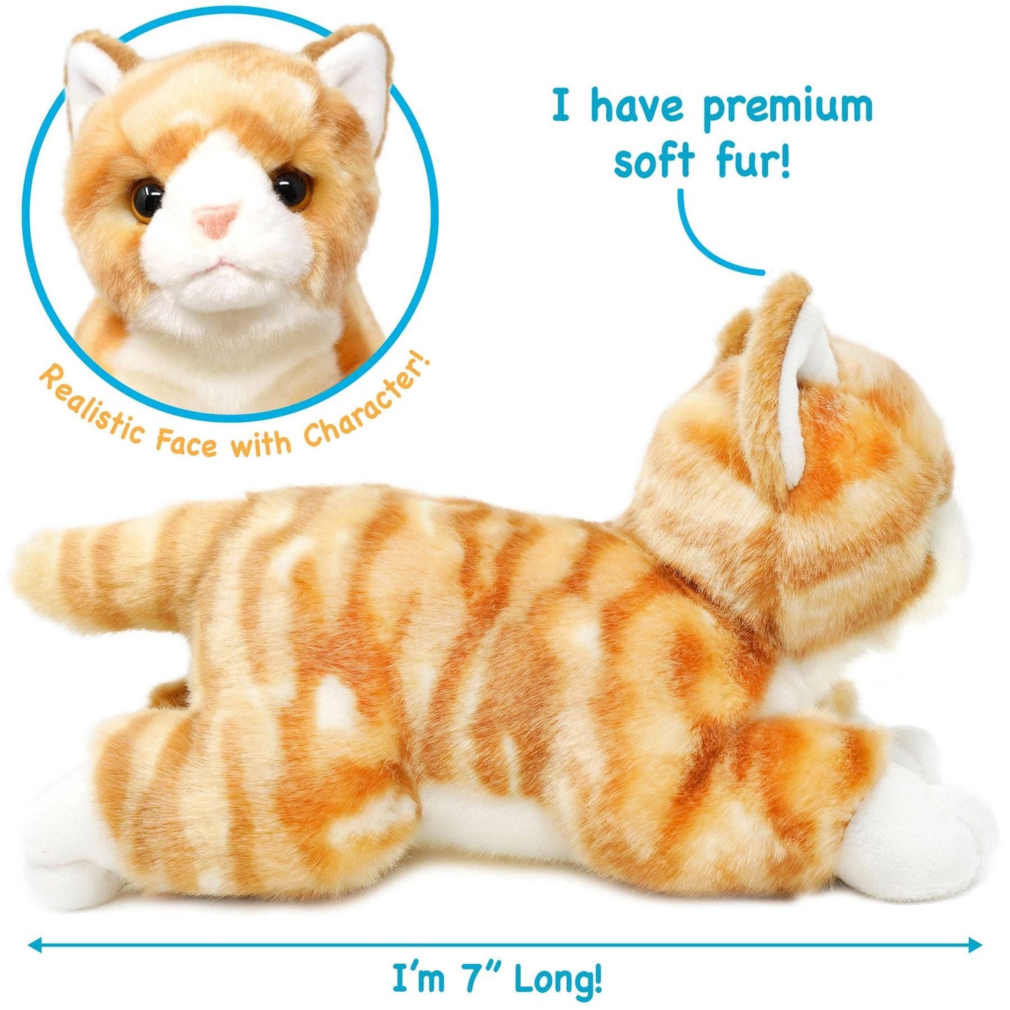 Tamarr The Orange Tabby Cat | 10 Inch Stuffed Animal Plush | By TigerHart Toys