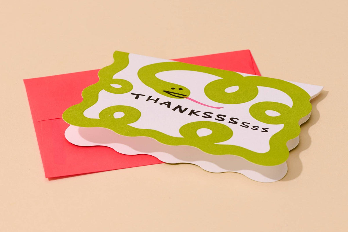 Box Set—Letterpress Scalloped Thank You Notecards—Snake