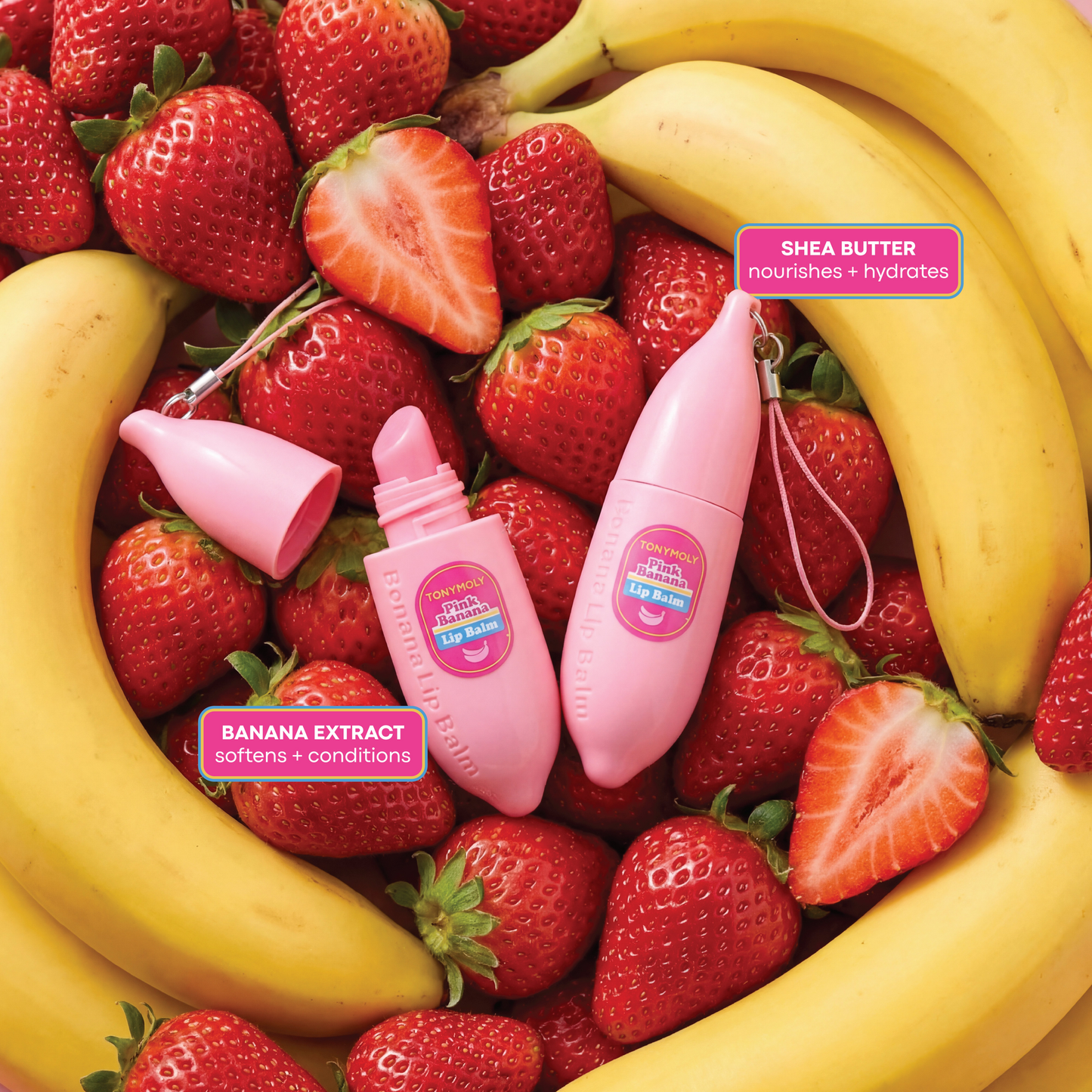 Magic Food Banana Keychain Lip Balm