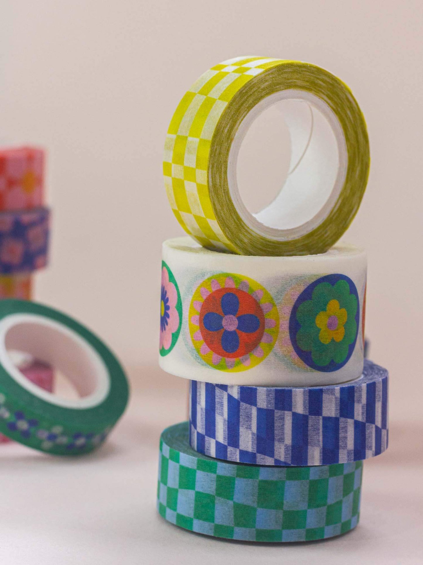 Lean Ennui 15mm • Leaning Checkerboard Washi Tape