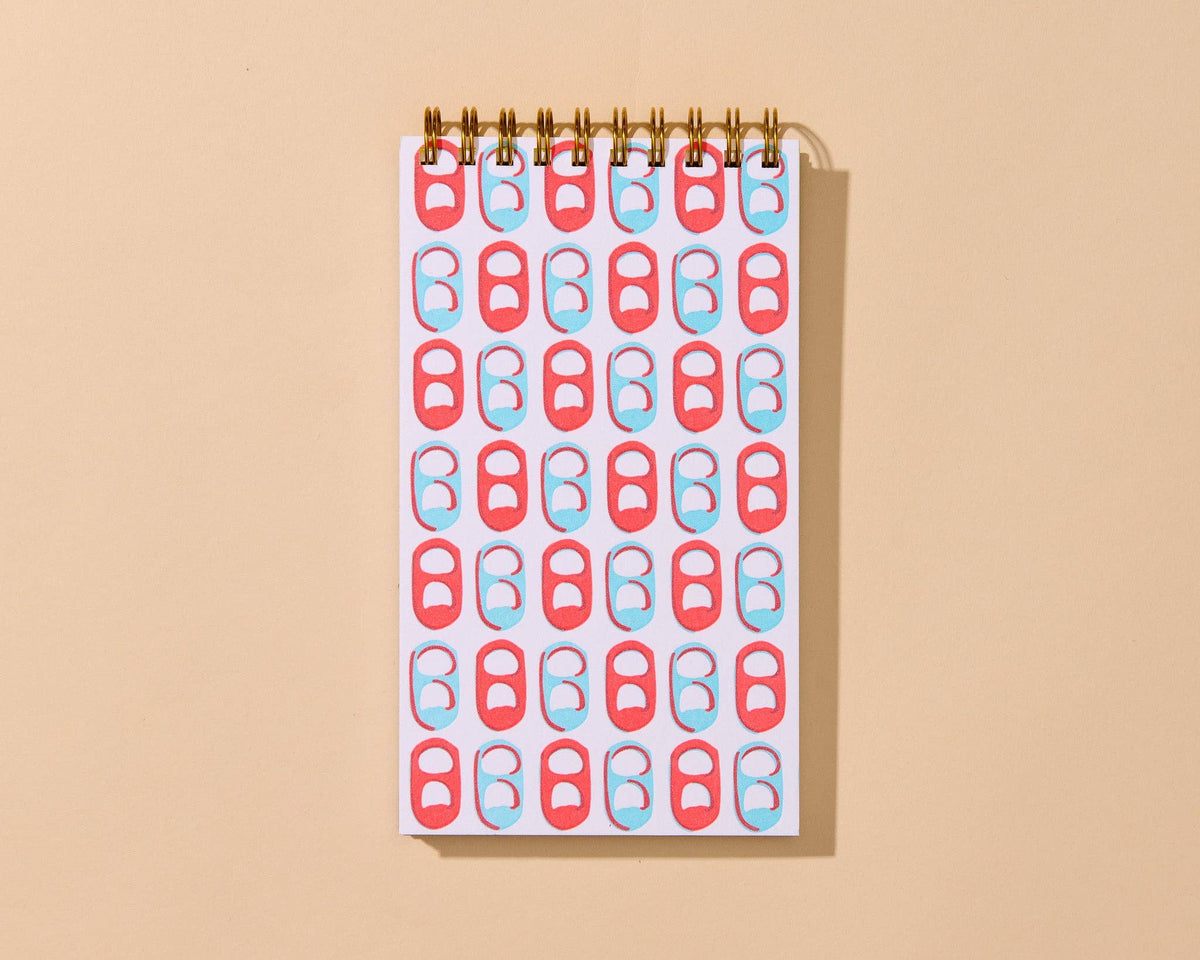 Letterpress Small Spiral Notebook (Lined)—Soda Tabs