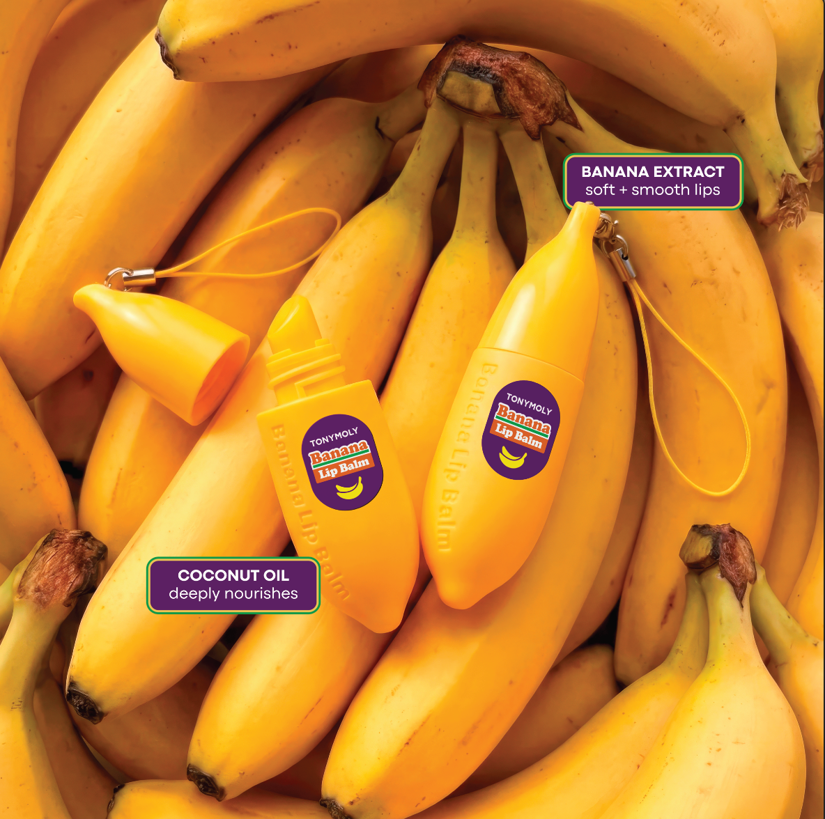 Magic Food Banana Keychain Lip Balm