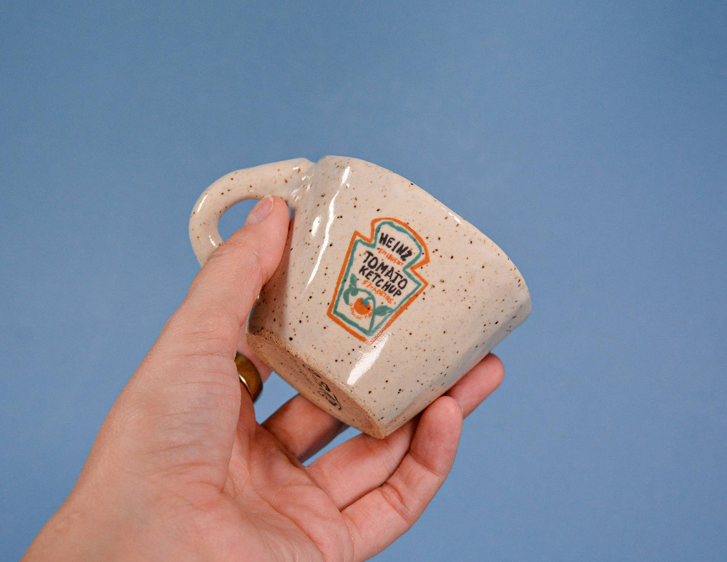 Ketchup - Handmade Speckled Ceramic Espresso Cup -  2-4 oz.