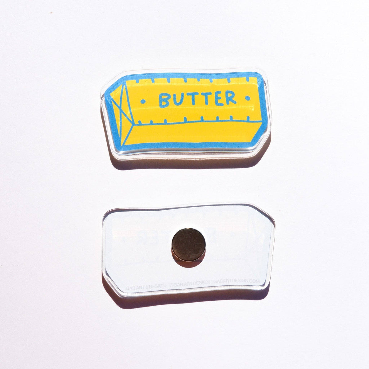 Butter recycled acrylic fridge magnet