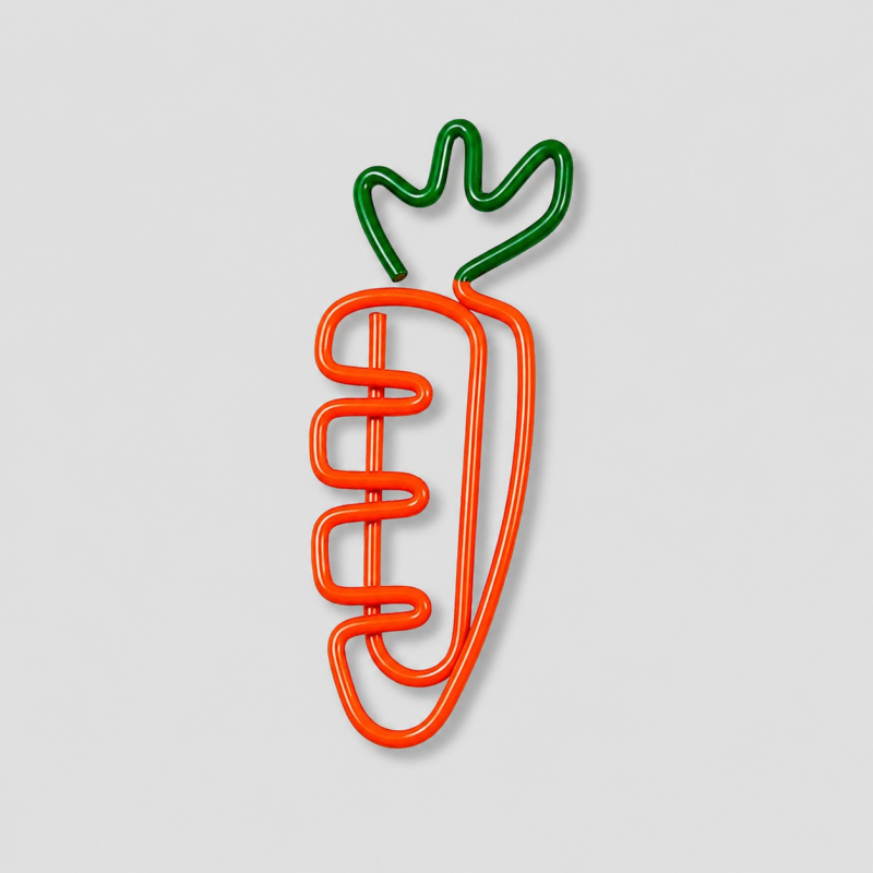 20PCS Creative Vegetable Series Carrot Shape Paper Clips