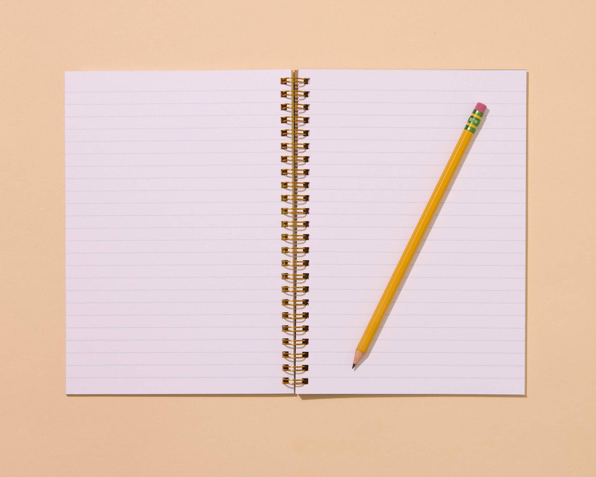 Letterpress A5 Spiral Notebook (Lined)—Coneflower