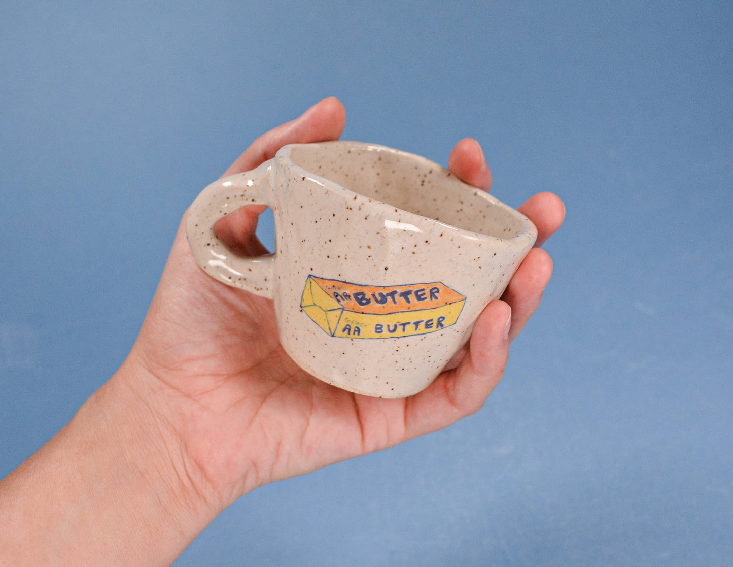 Butter - Handmade Speckled Ceramic Espresso Cup -  2-4 oz.