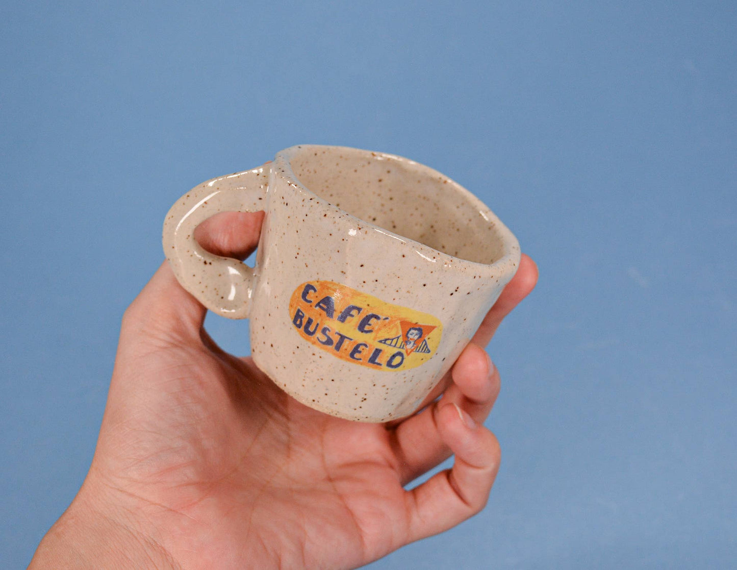 Handmade Café Bustelo Ceramic Espresso Cup 2-4 oz