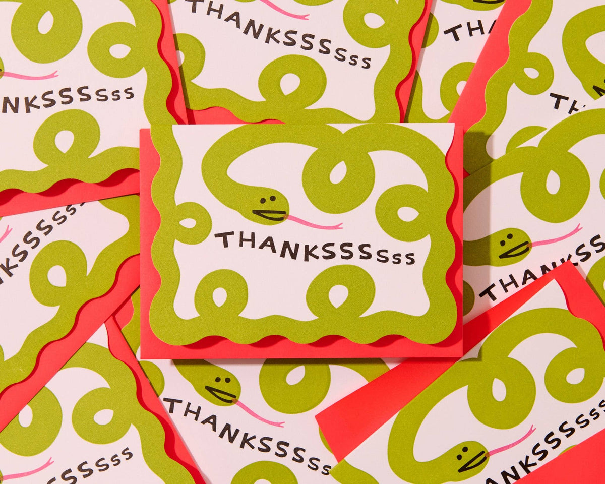 Box Set—Letterpress Scalloped Thank You Notecards—Snake