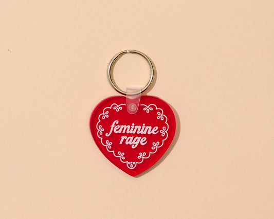 Modern PVC Keychain—Your Gal Kiwi—Feminine Rage Heart Doily