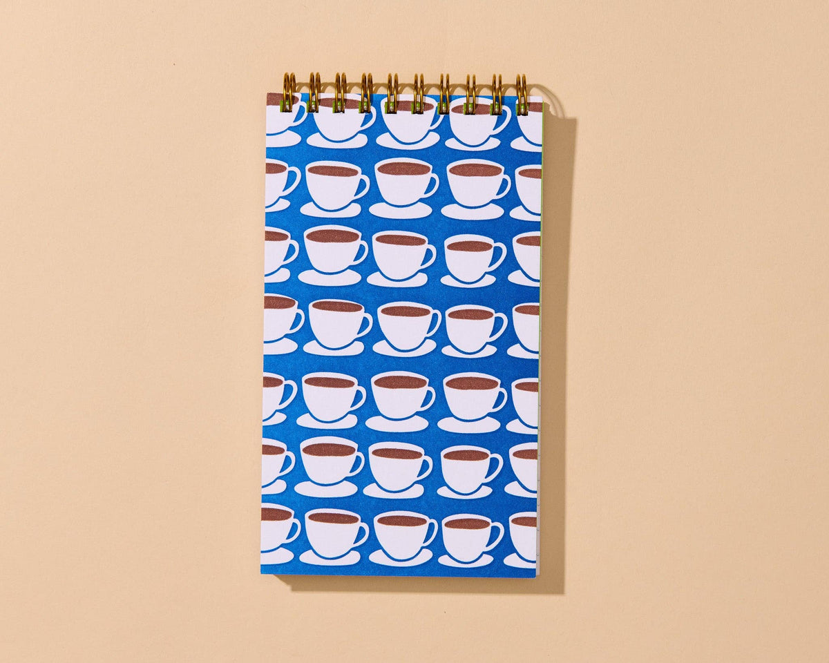 Letterpress Small Spiral Notebook (Lined)—Coffee Mug