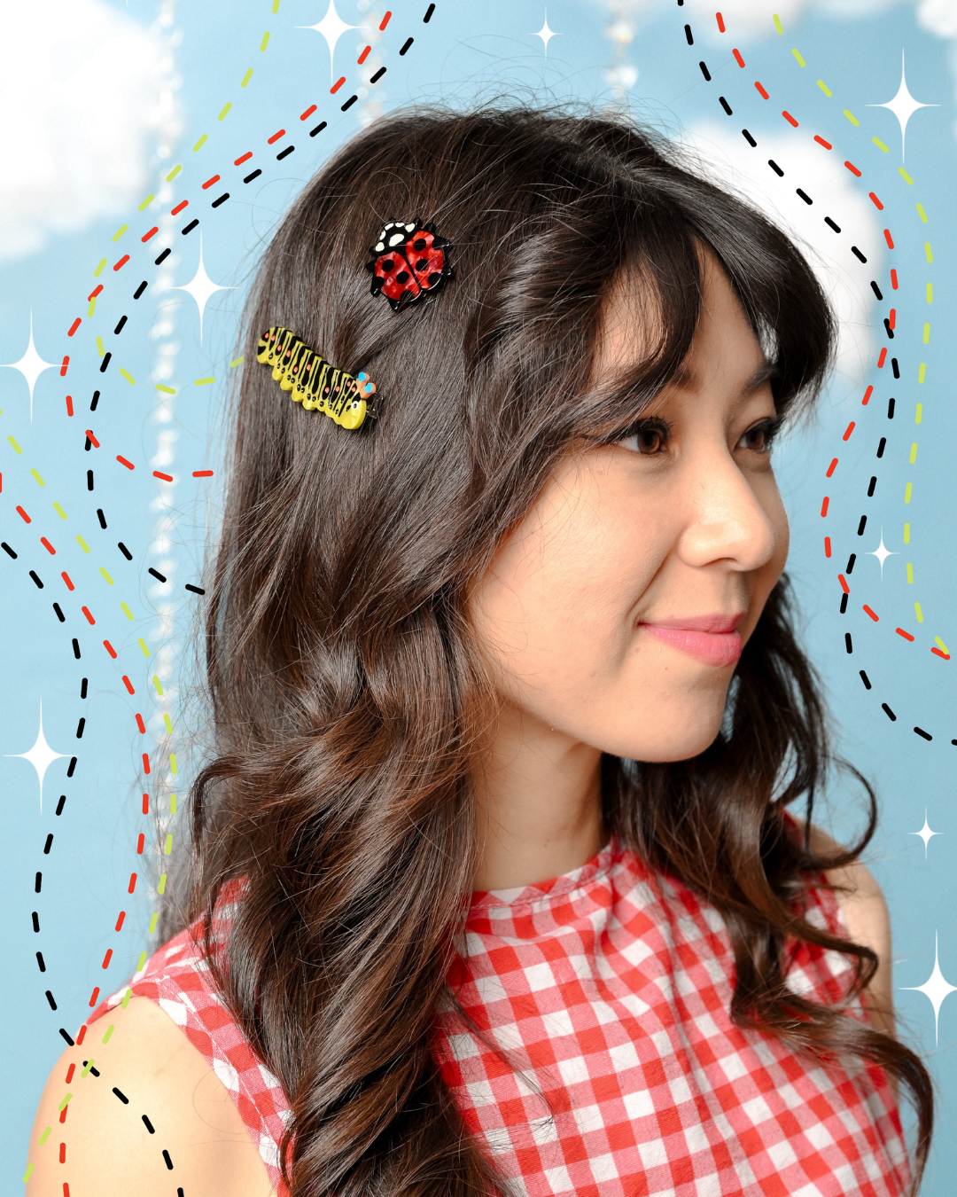 Lady Bug Hair Clip Set