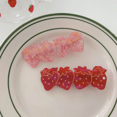 Strawberry Hair Clips - Set of 2