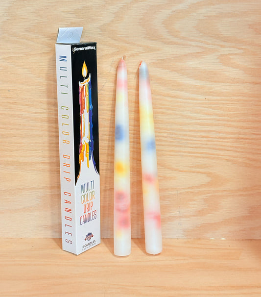 Multi-Color Drip Taper Candles/ Color Taper Candles/ Pack of