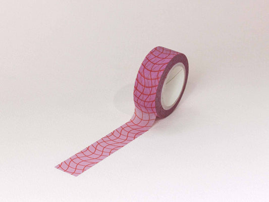 La Grid En Rose 15mm • Wavy Grid Washi Tape