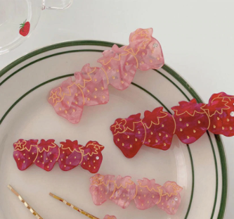 Strawberry Hair Clips - Set of 2