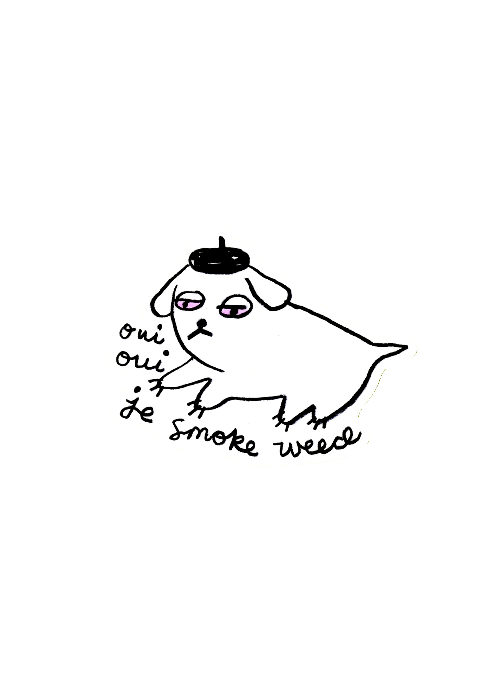 weed dog sticker