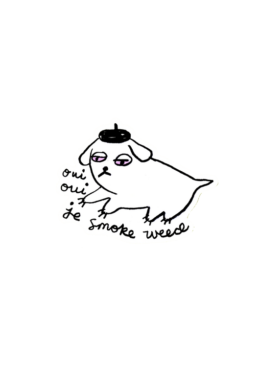 weed dog sticker