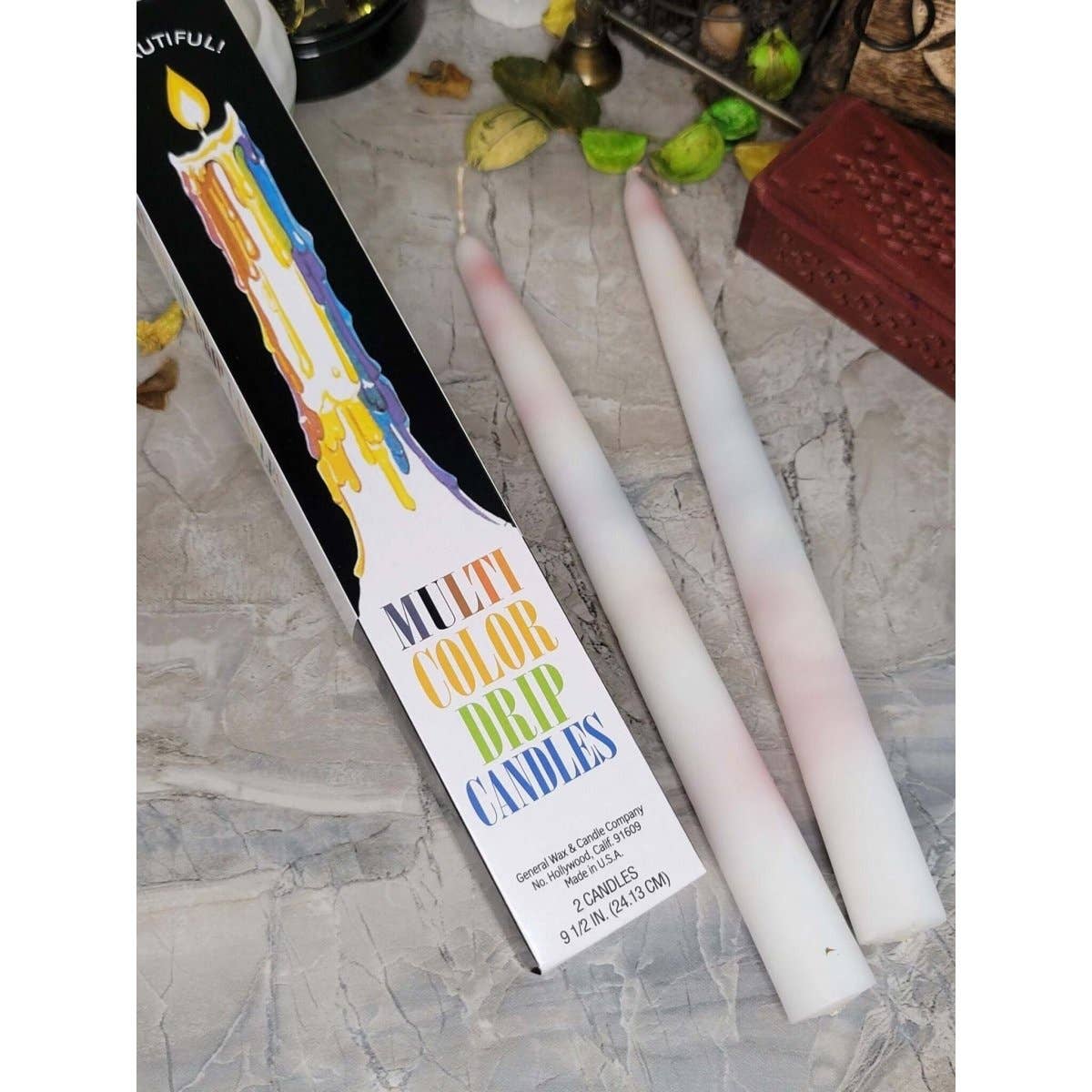 Multi-Color Drip Taper Candles/ Color Taper Candles/ Pack of